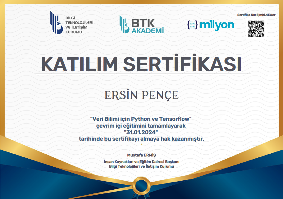 BTK-Veri Bilimi için Python ve Tensorflow