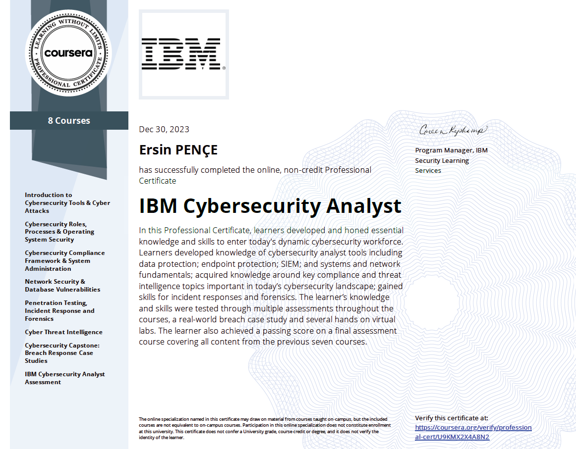 IBM Cybersecurity Analyst